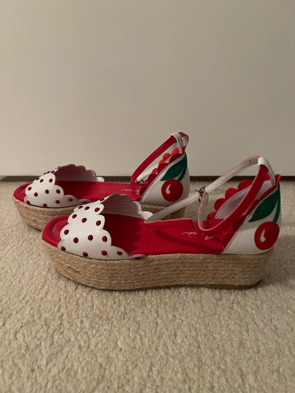 Isa Tapia “Florence” Cherry Sandals